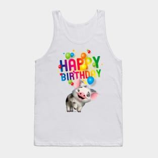 Happy Birthday Graphic Style Tank Top